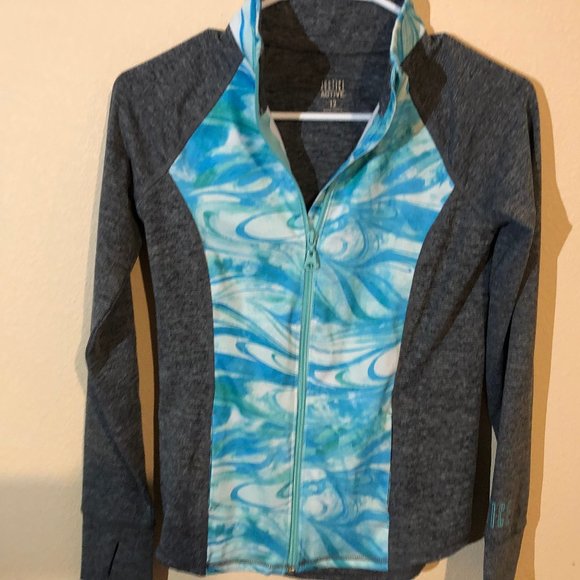 Justice Active Girls Swirl Zip Up Jacket Size 12 - Picture 5 of 8